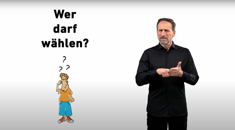 Diese Video erklärt, wer wählen darf.