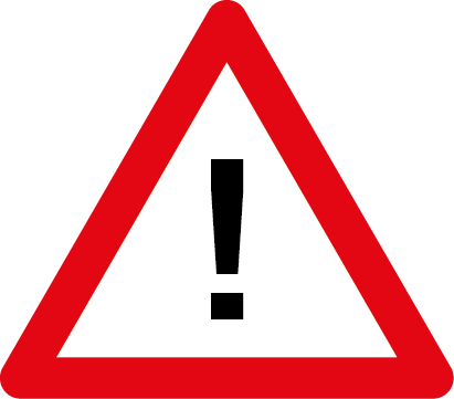 Straßenschild mit Ausrufezeichen