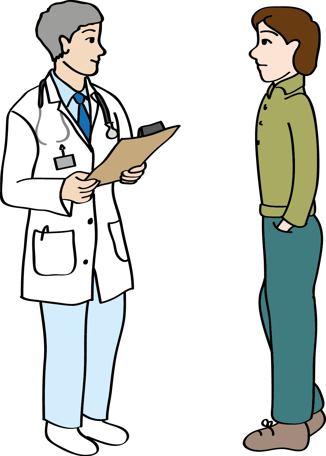 Ein Arzt im Gespräch mit einem Patienten