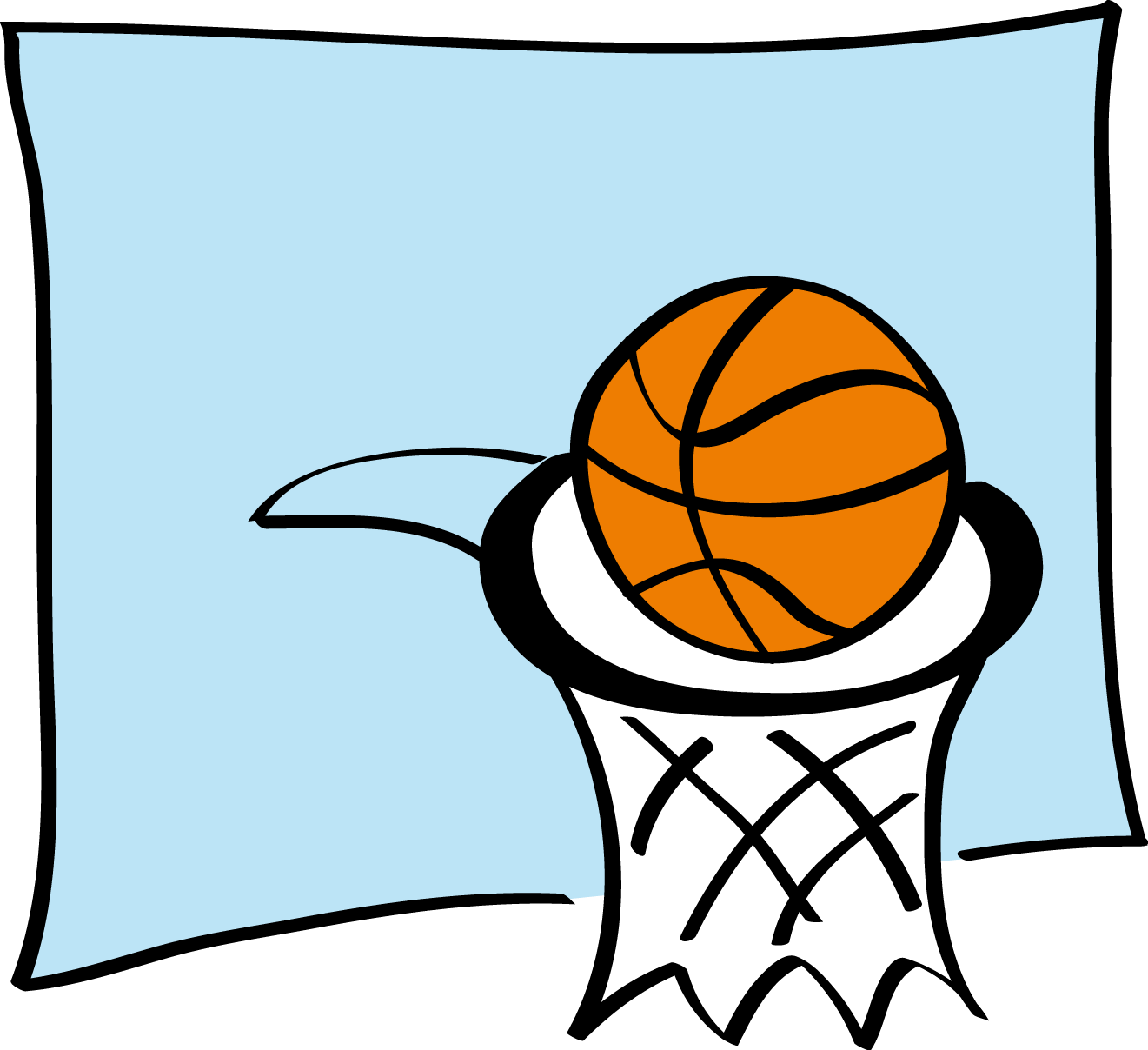 Basketball springt in Basketball-Korb
