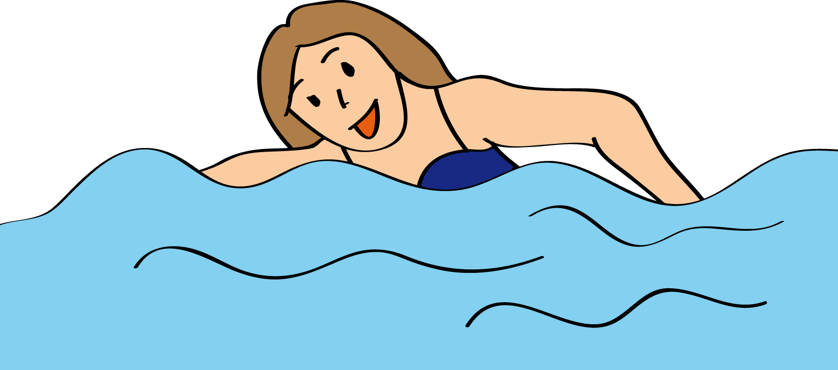 Eine Frau schwimmt