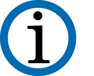 i in einem blauen Kreis - Symbol für Information